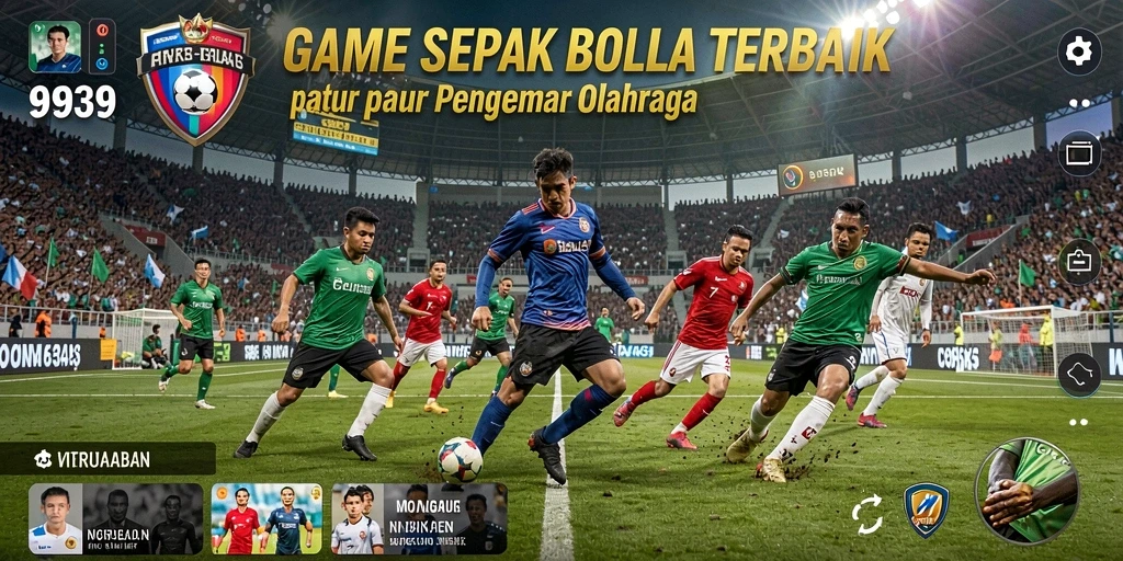 Tampilan gameplay menarik dari 9939 saat pertandingan sepak bola.