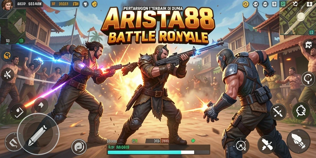 Screenshot ARISTA88 menampilkan pertempuran seru dalam gameplay Battle Royale.