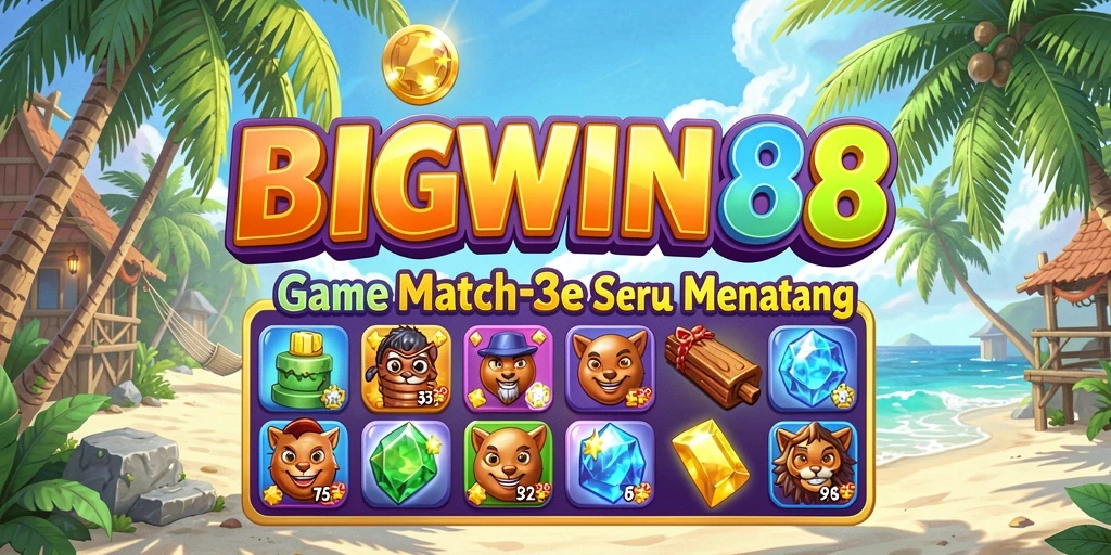 Screenshot gameplay BIGWIN88 menampilkan aksi seru dari permainan Match-3.
