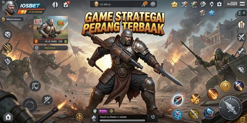 Tangkapan layar menunjukkan pertempuran strategis yang intens dalam IOSBET.