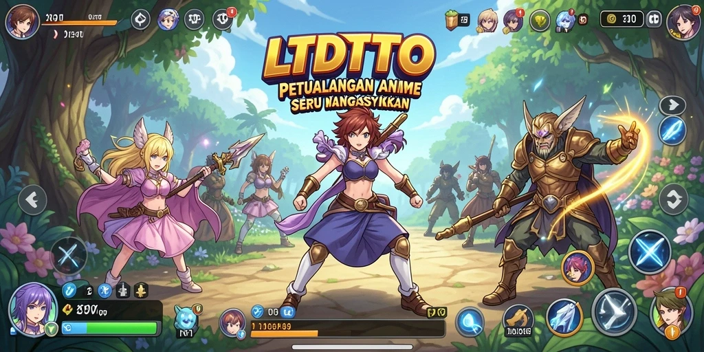 Tampilan seru gameplay LTDTOTO dengan karakter anime yang menawan.
