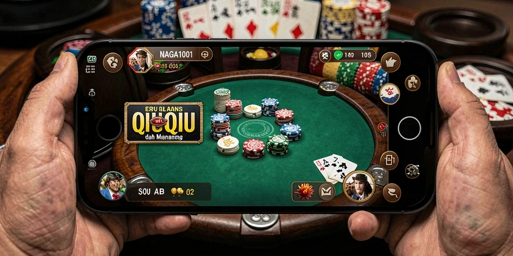 Screenshot utama NAGA1001 menampilkan gameplay QiuQiu yang menegangkan.