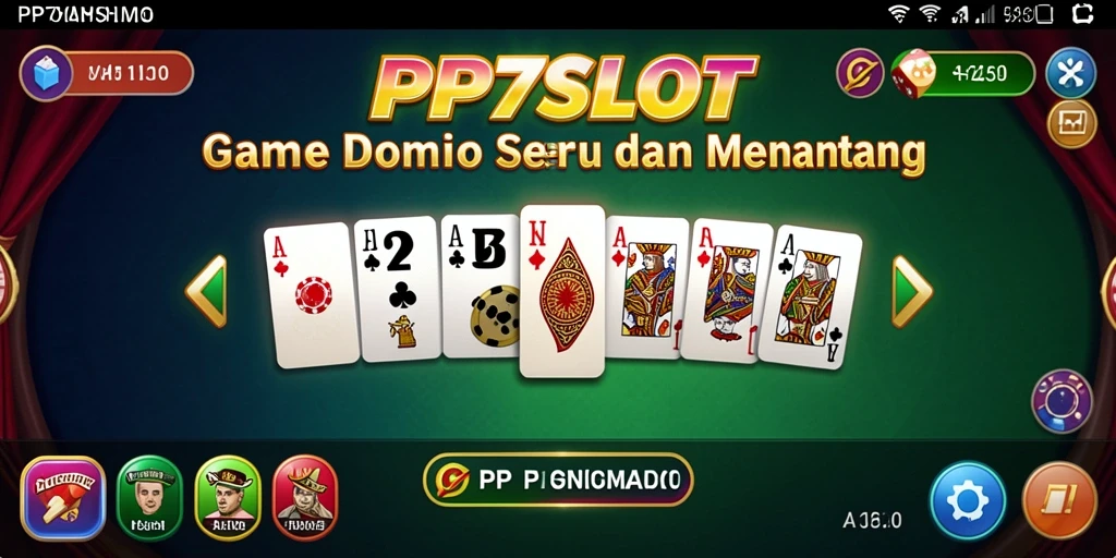 Screenshot utama PP7SLOT menampilkan gameplay domino yang seru dan interaktif.