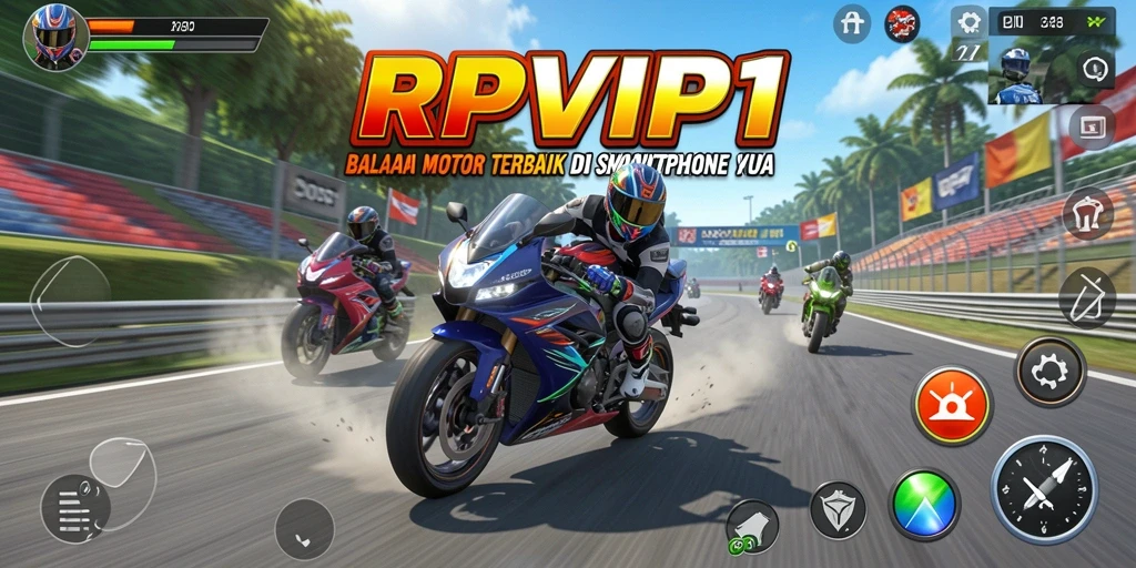 Gameplay seru di RPVIP1, balapan motor yang mendebarkan.