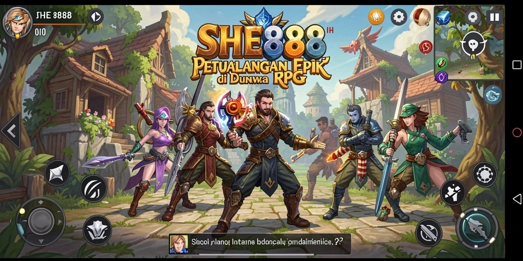 Screenshot gameplay SHE888 menunjukkan petualangan seru dalam dunia RPG.