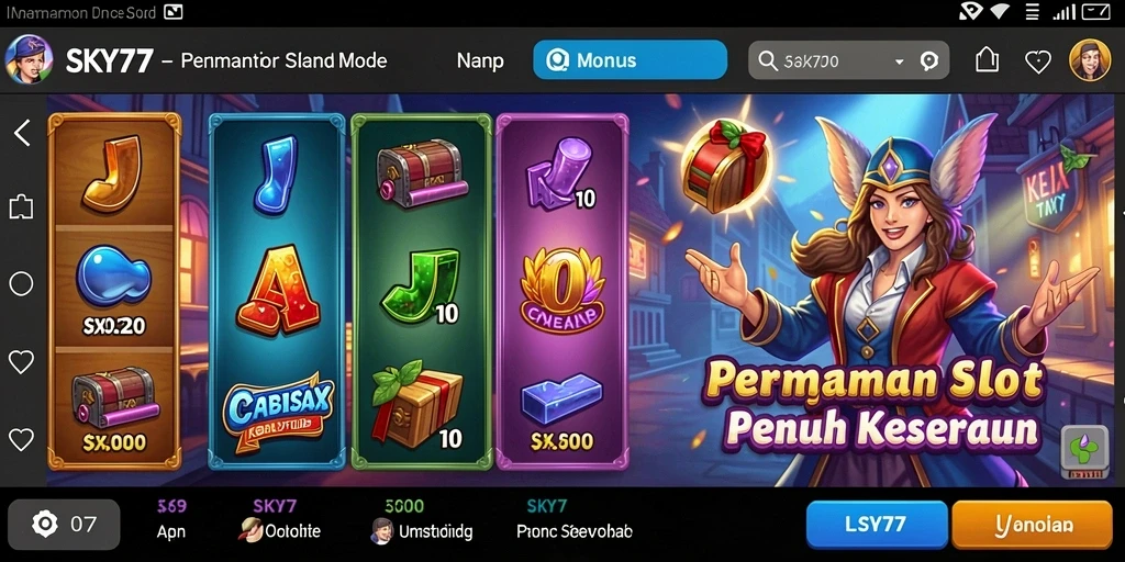 Tampilan gameplay slot yang menarik dan seru di SKY77.